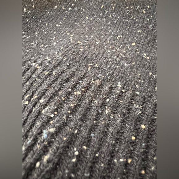 Orvis Sweater Navy Blue Speckled Knit Wool/Cashmere 1/4 Zip Pullover. Men Size M - Picture 6 of 7